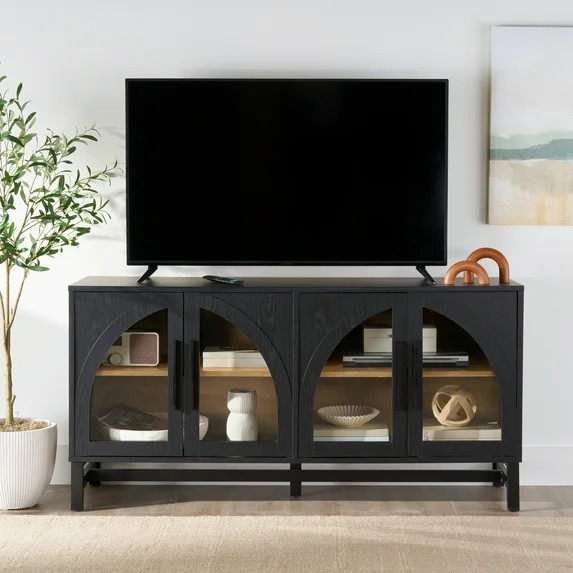 Better Homes & Gardens Juliet Arch TV Stand for TVs up to 65", Black Wood Finish | Walmart (US)