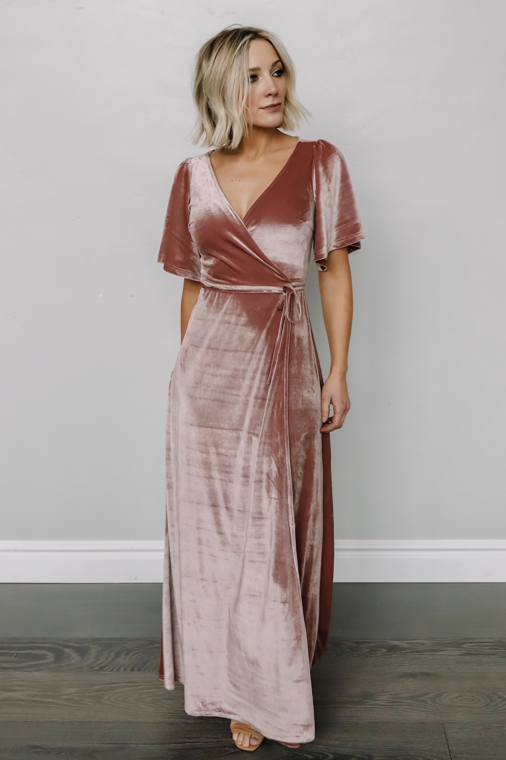 Meghan Mauve Velvet Wrap Maxi | Baltic Born