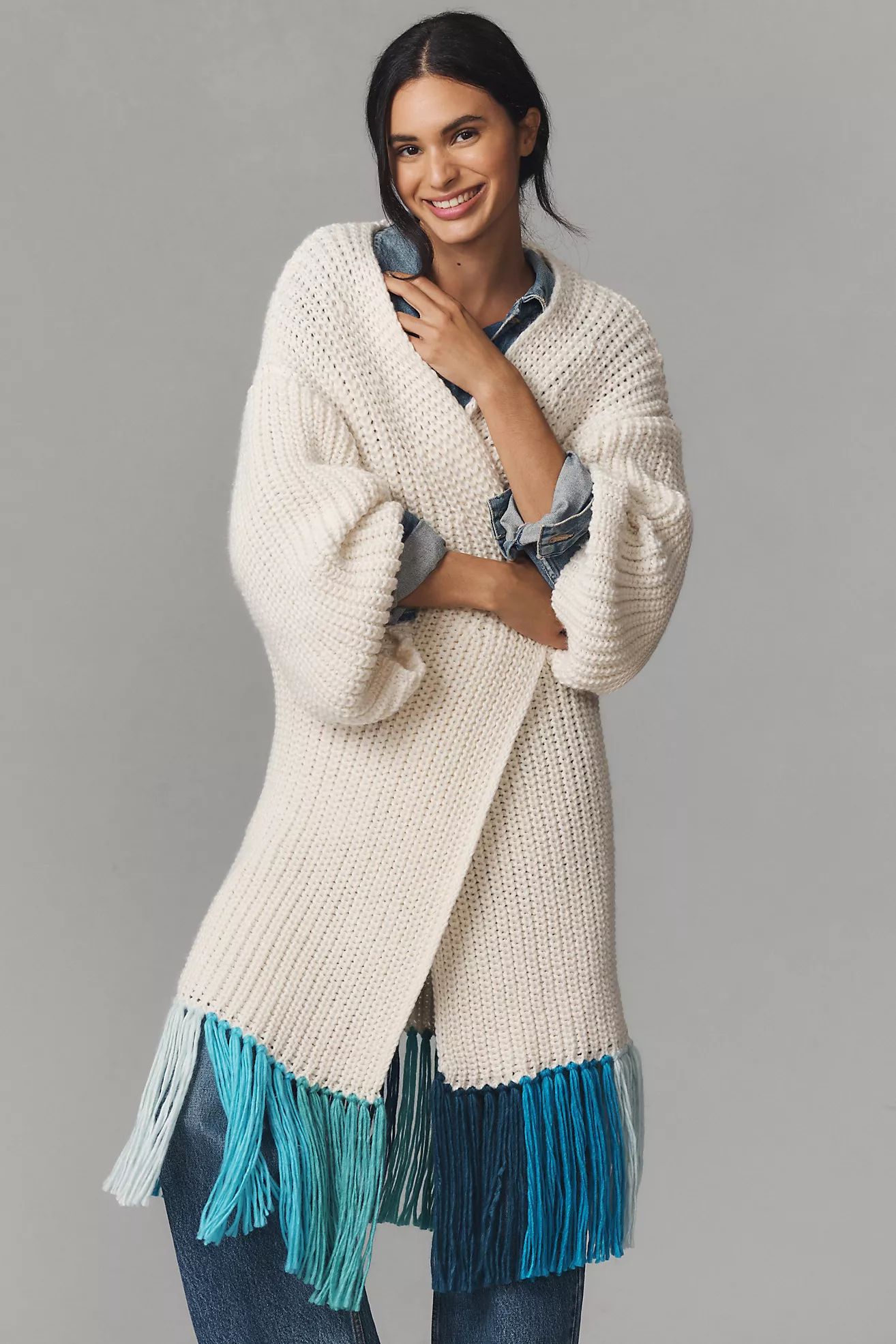 By Anthropologie Long Fringe Cardigan Sweater | Anthropologie (US)