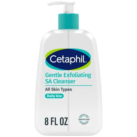CETAPHIL Gentle Exfoliating SA Cleanser, Foaming Gel Cleanser with Salicylic Acid for All Skin Types, 8 Fl Oz | Walmart (US)