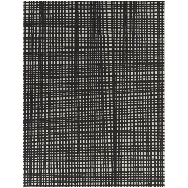 Delrico Plaid Black/White Indoor / Outdoor Area Rug | Wayfair North America