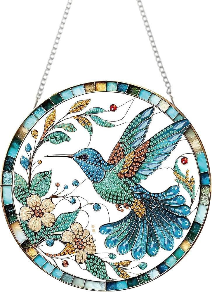 AIBOERL Hummingbird Diamond Art Kits for Adults, Acrylic Hanging Suncatcher | Amazon (US)