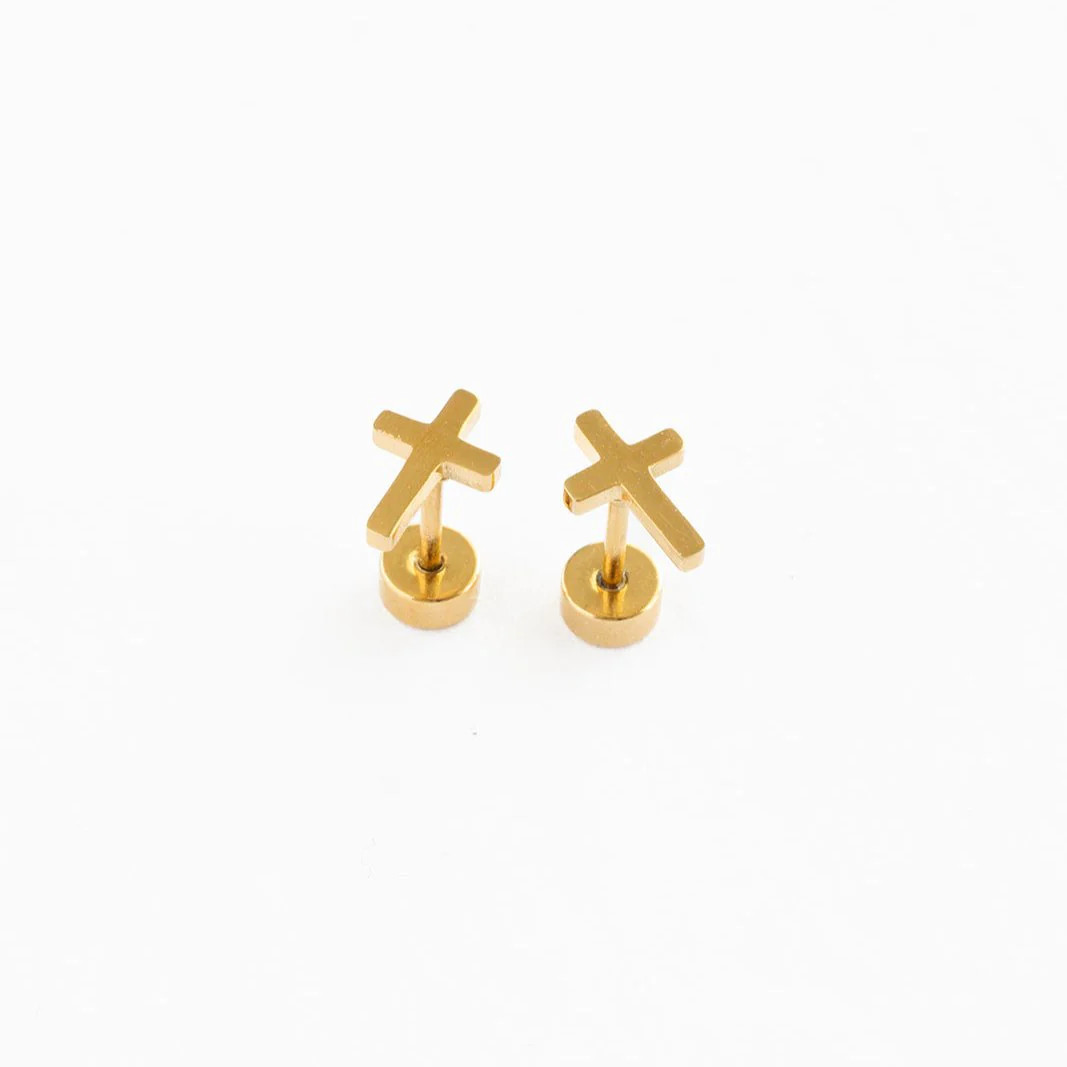 Cross Stud Earring | Pip Pop Post