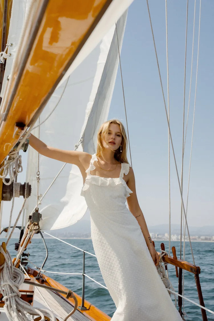 Sun-Kissed Style White and Beige Gingham Backless Midi Dress | Lulus (US)