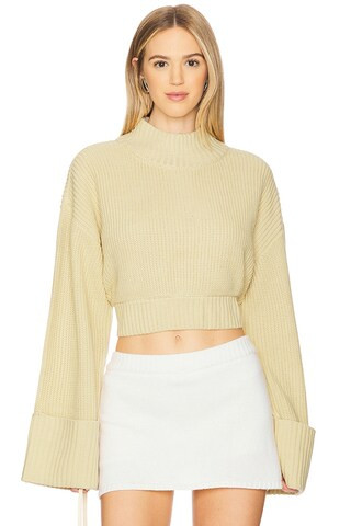 Cropped Turtleneck Sweater in Navy | Revolve Clothing (Global)