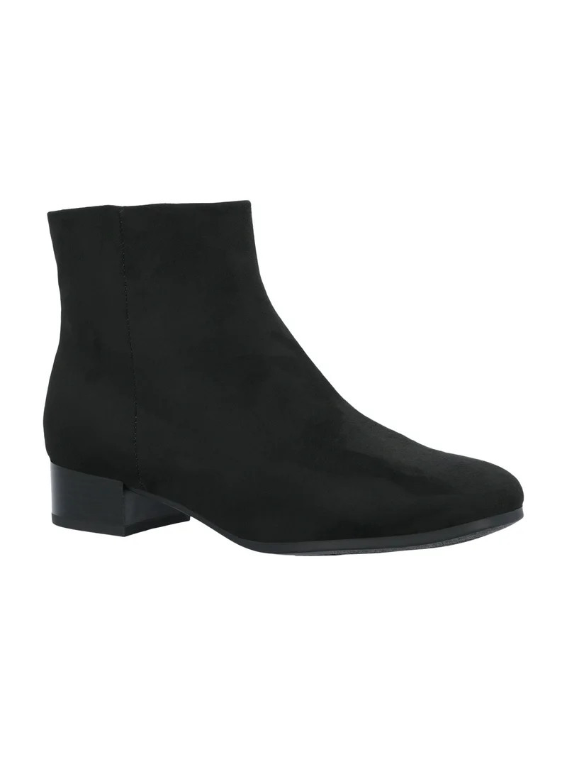 Time and Tru Women's Faux Suede Ankle Boots, Wide Width Available | Walmart (US)