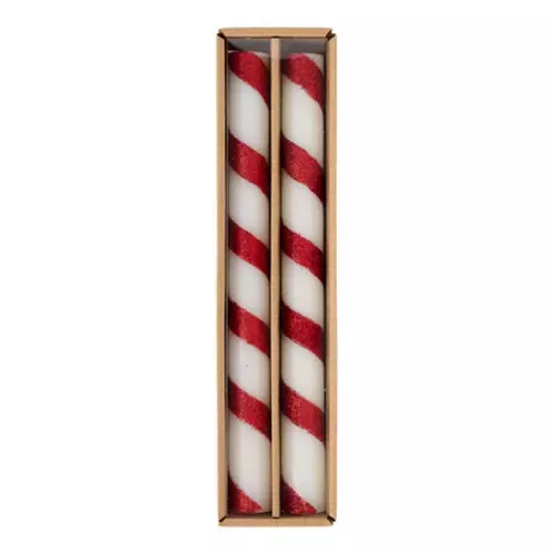 Mud Pie Red Stripe Taper Set Taper Candle | Scheels Sports