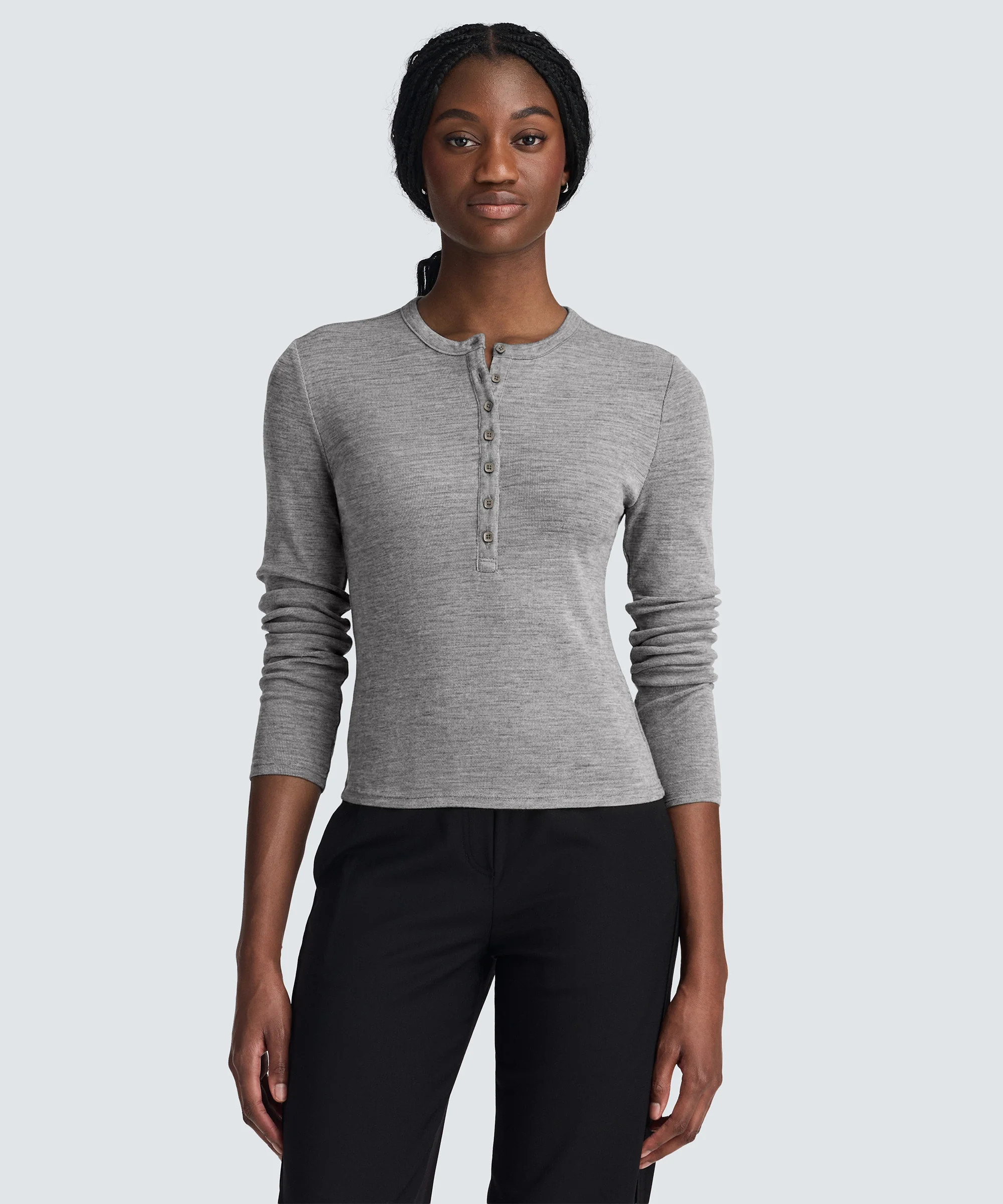 Women's Merino Rib Henley | Unbound Merino | Unbound Merino