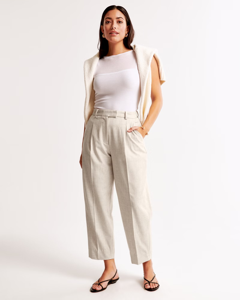 Women's Curve Love Ankle Grazing Tapered Tailored Pant | Women's Bottoms | Abercrombie.com | Abercrombie & Fitch (US)