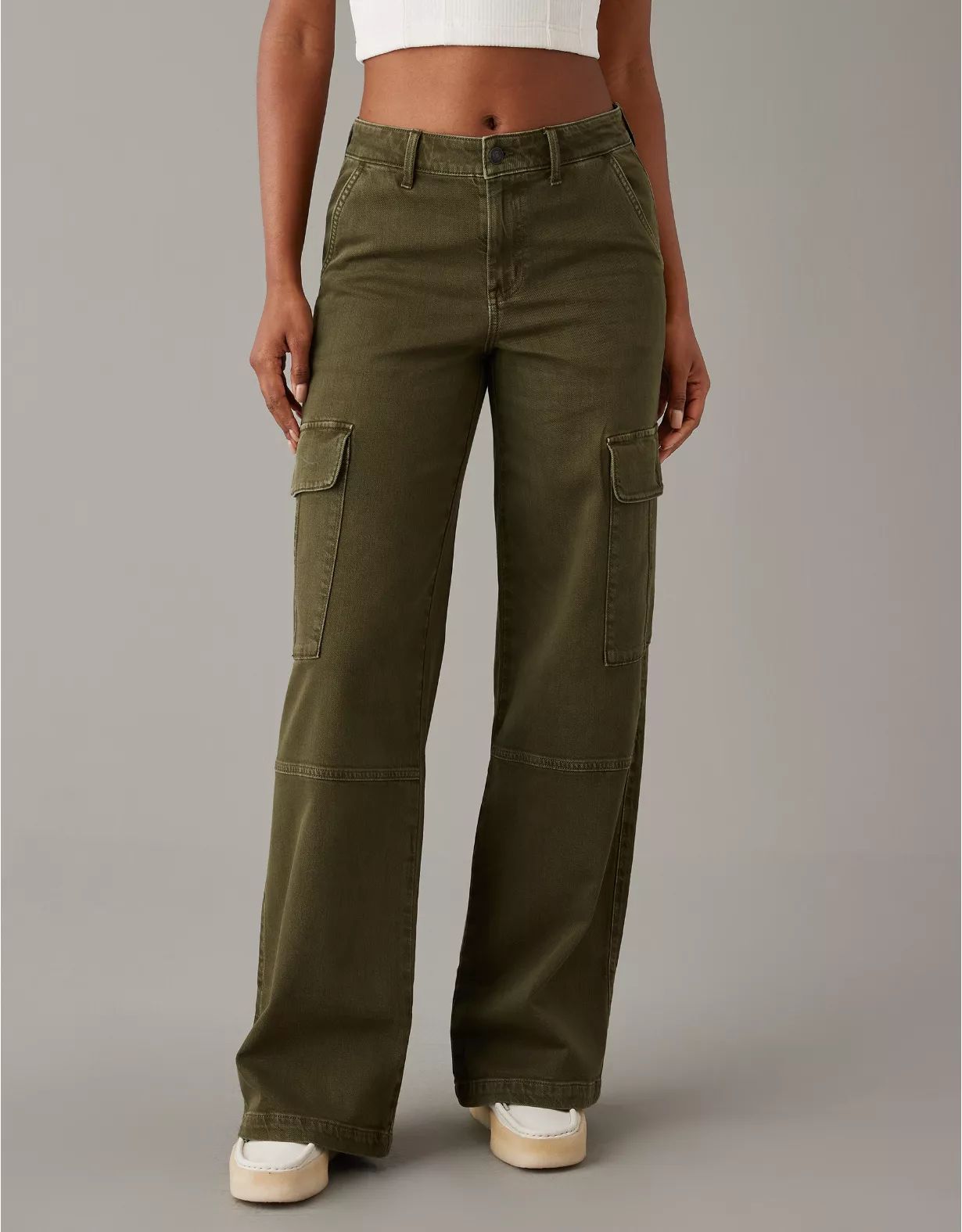 AE Dreamy Drape Stretch Cargo Super High-Waisted Baggy Wide-Leg Pant | American Eagle Outfitters (US & CA)
