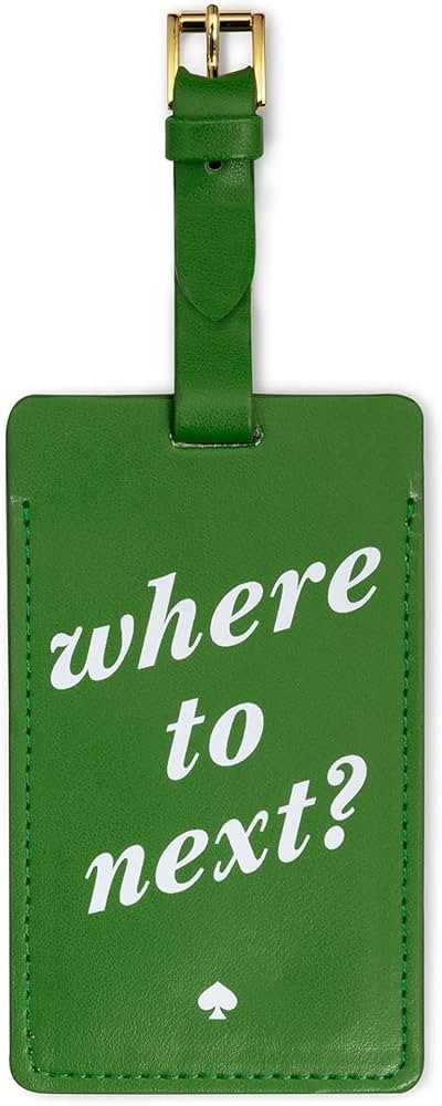 Kate Spade New York Vegan Leather Luggage Tag for Women, Durable Suitcase ID Tag, Where to Next | Amazon (US)