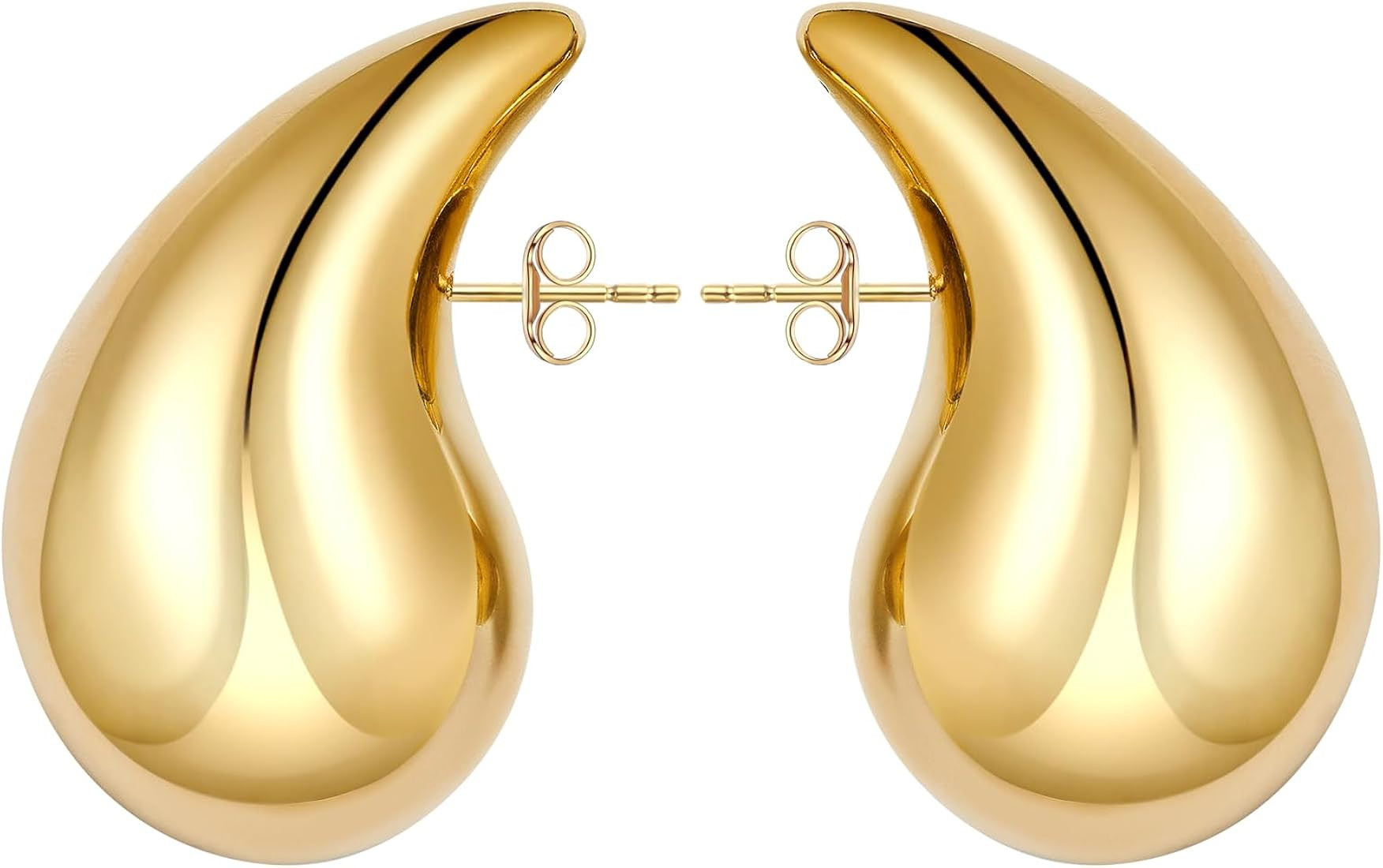 Chunky Gold Hoop Earring For Women | Amazon (UK)