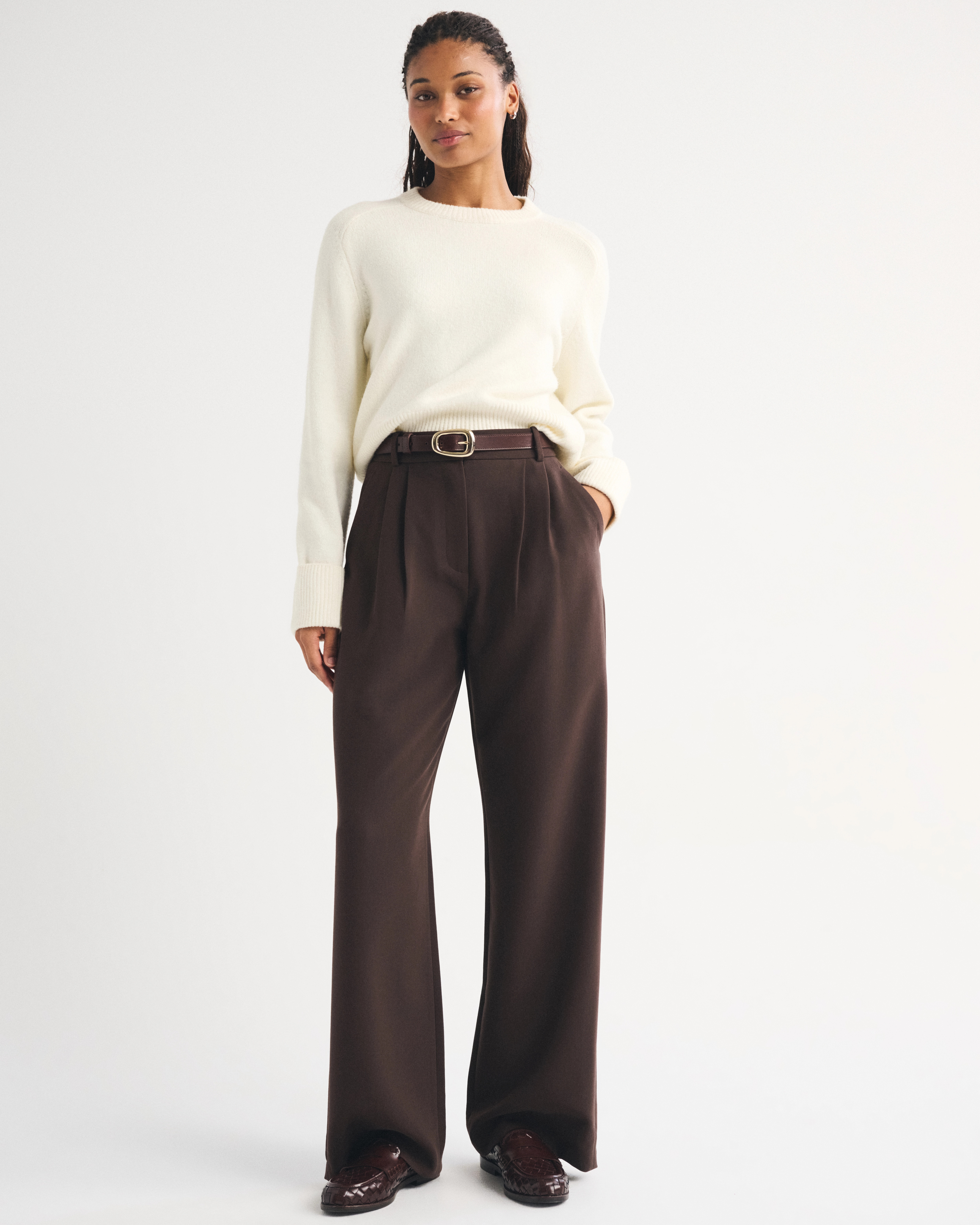 Curve Love A&F Sloane Tailored Wide Leg Pant | Abercrombie & Fitch (US)