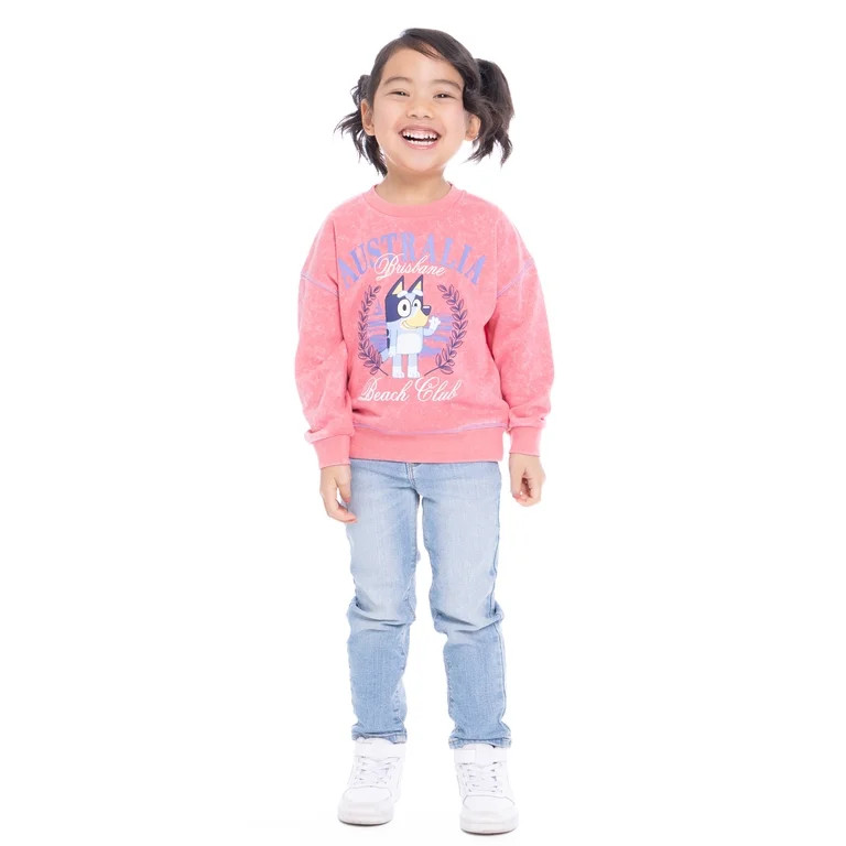 Bluey Toddler Girls Preppy Graphic Sweatshirt, Sizes 12M-5T | Walmart (US)