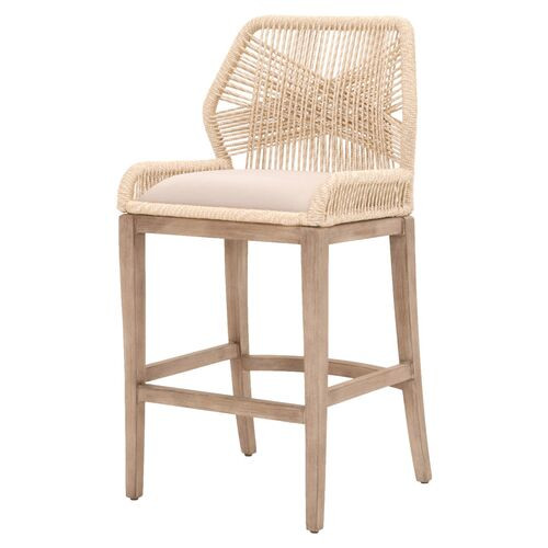 Easton Rope Barstool, Sand/Light Gray | One Kings Lane