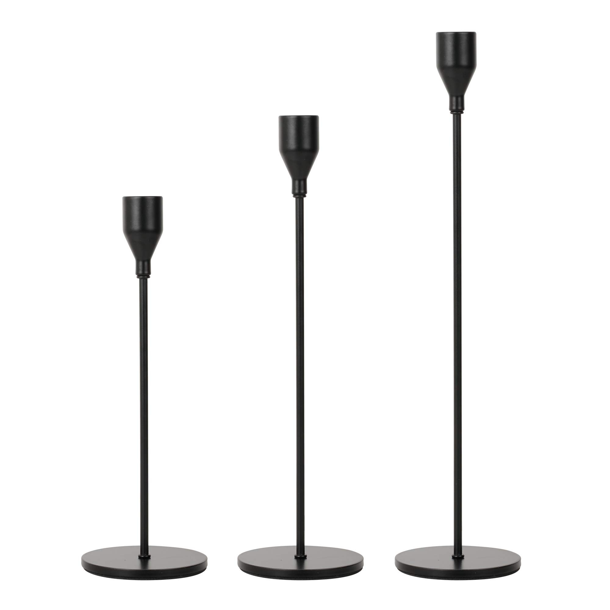 Lobolighting Black Candlestick Holder Set of 3 Taper Candle Holder Centerpieces Decoration for Weddi | Amazon (US)