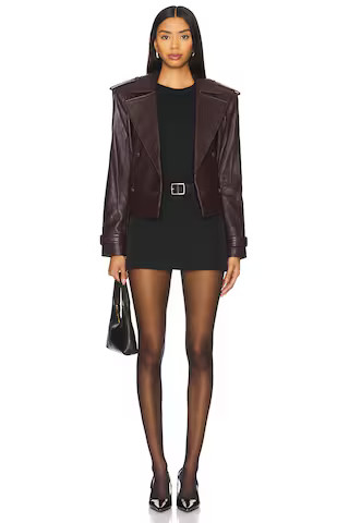 Xoey Cropped Trench in Dark Syrah | Revolve Clothing (Global)