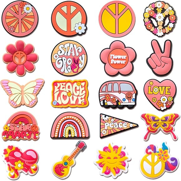 Hedbitoyo 20 30PCS Boho Shoe Charms for Clog Decoration Peace Sandals Accessories for Girls Women... | Amazon (US)