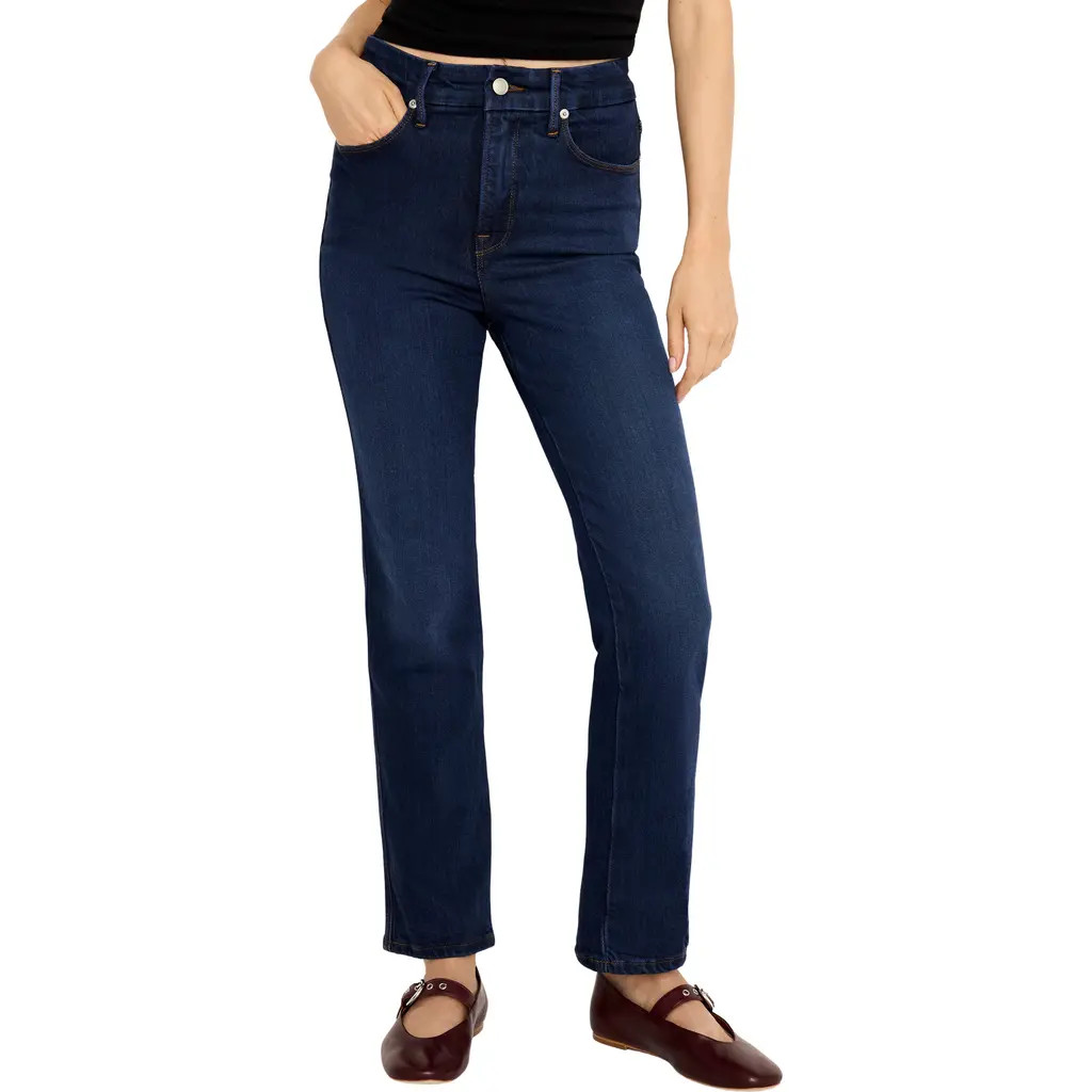 Good American Soft Tech Good Curve High Waist Ankle Straight Leg Jeans in Indigo537 at Nordstrom Rack, Size 22 | Nordstrom Rack