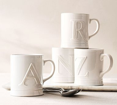Embossed Alphabet Mug | Pottery Barn (US)