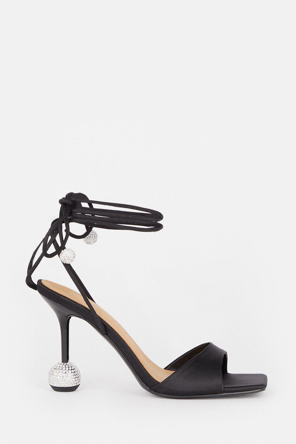 Crystal Ball Strappy Heel | Karen Millen UK + IE + DE + NL