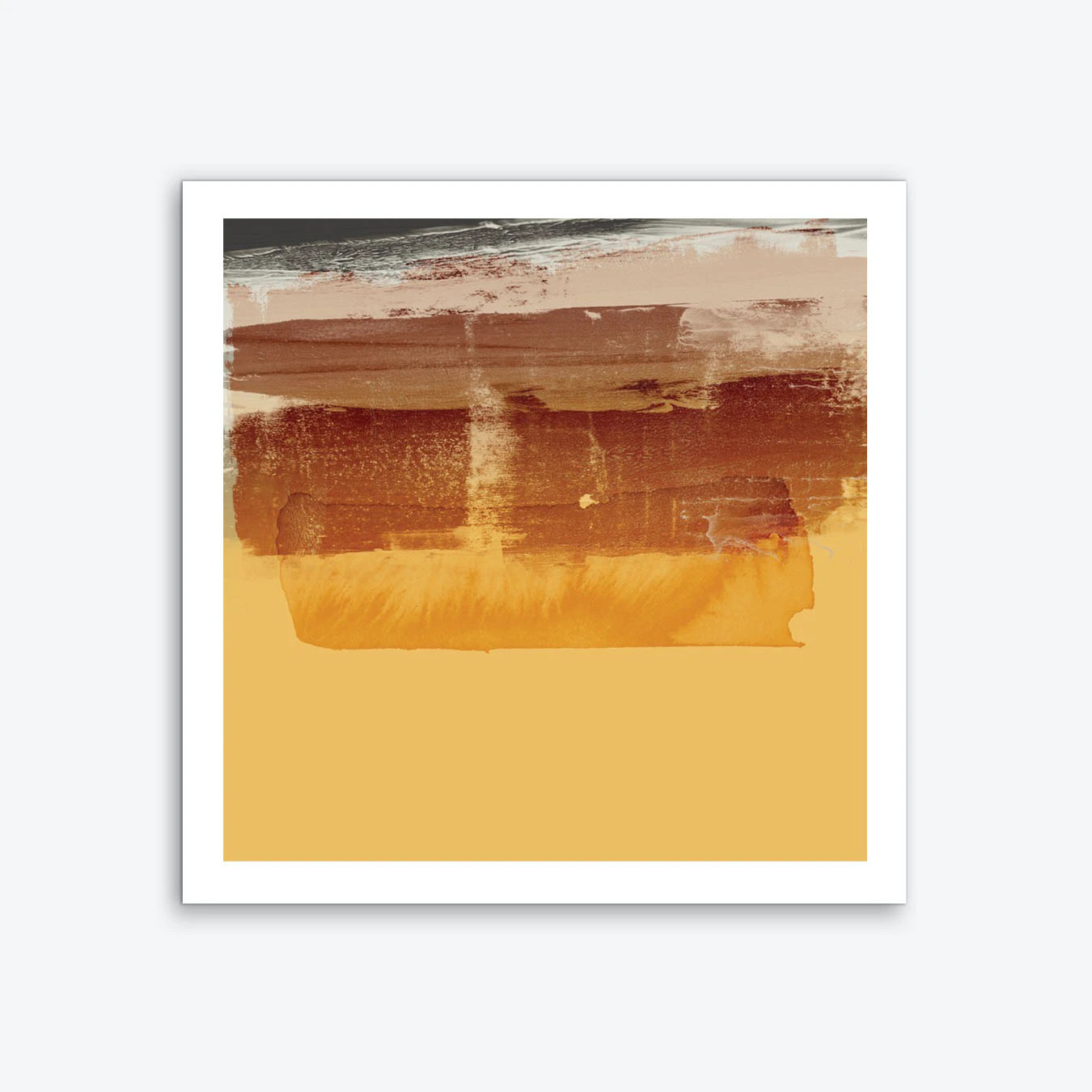 Yellow Brown Brush Stroke Abstract Art Print | Fy! (UK)