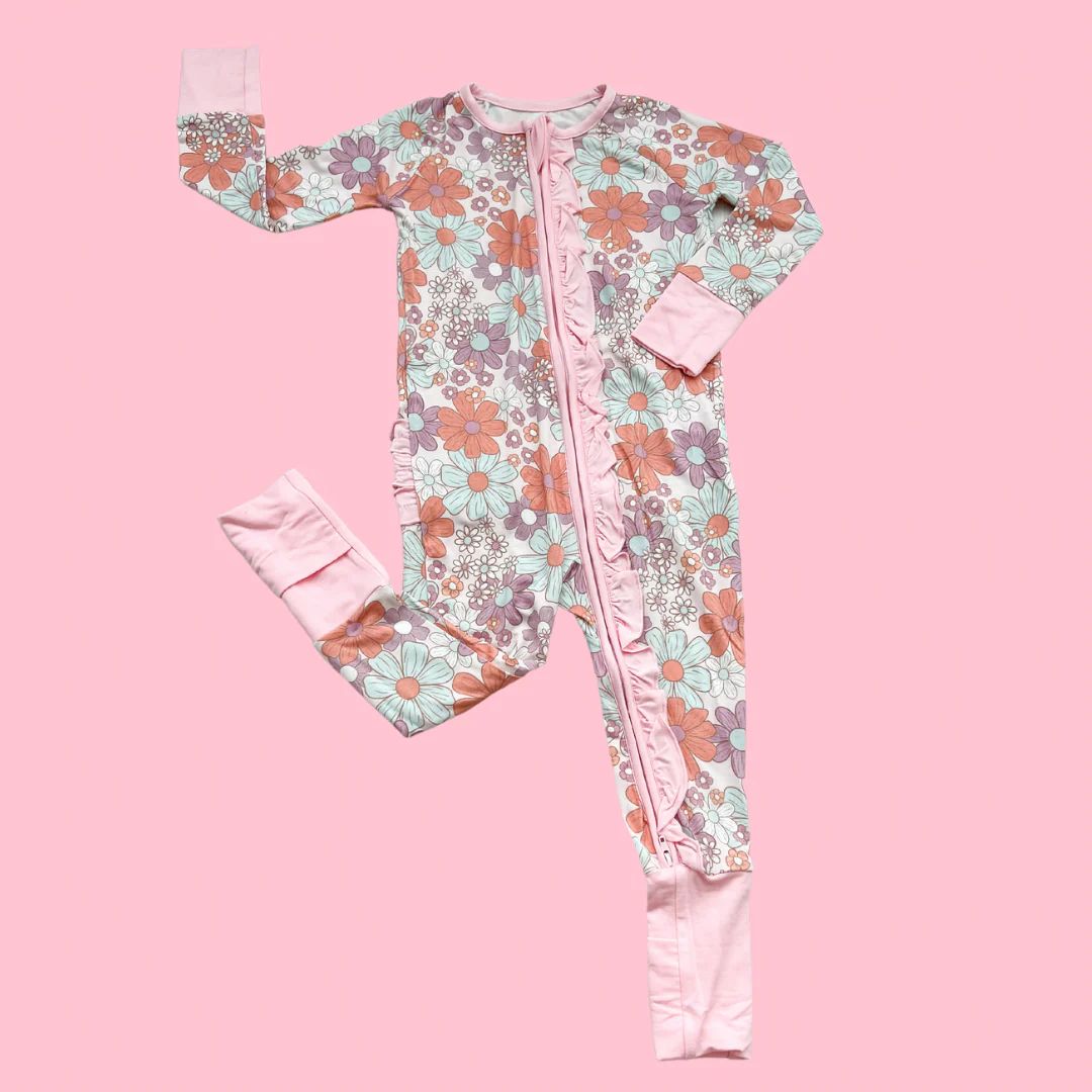 Flower Power Ruffle Romper | Poppy Kids Co