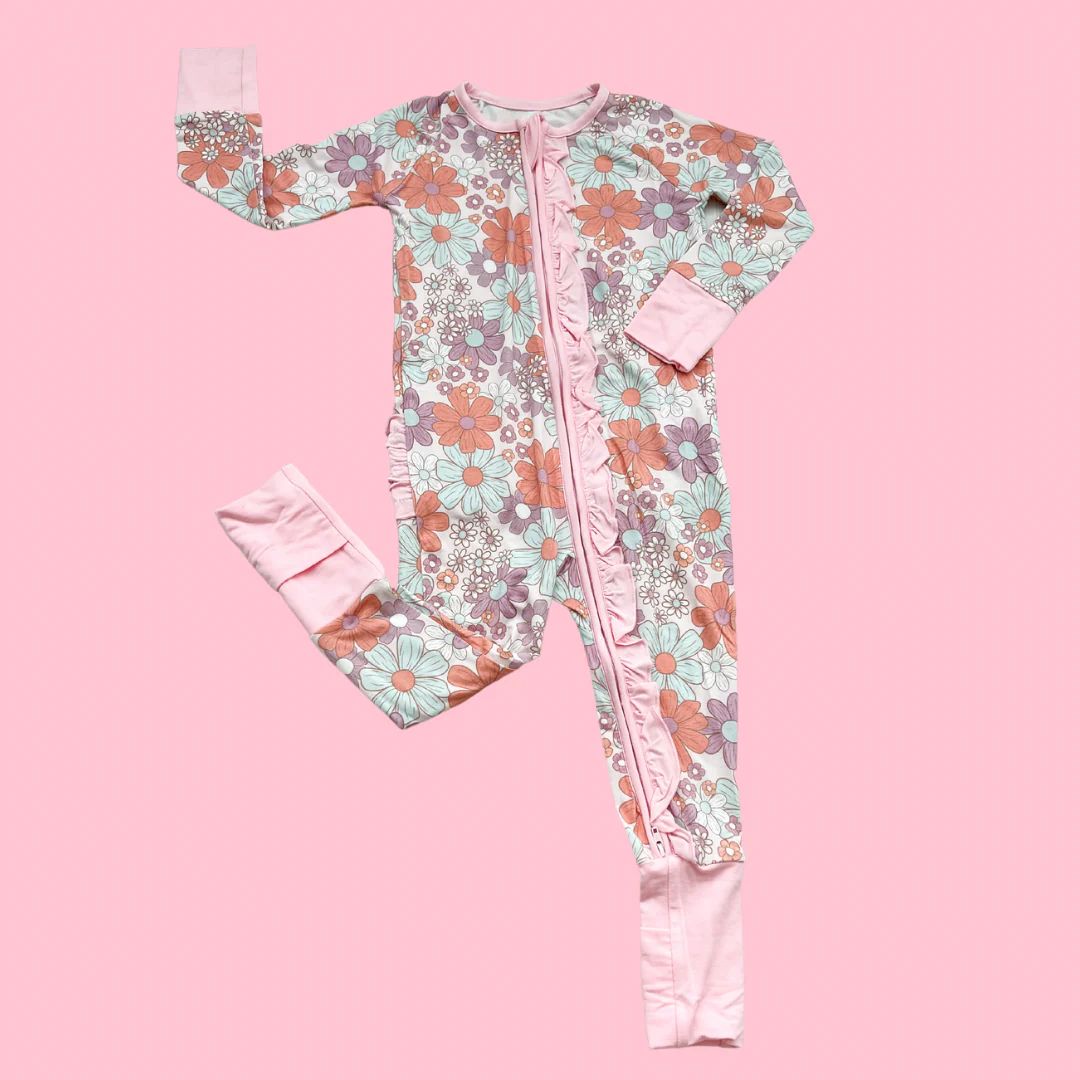 Flower Power Ruffle Romper | Poppy Kids Co