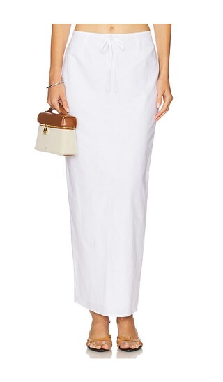 Kelley Maxi Skirt in Off White | Revolve Clothing (Global)