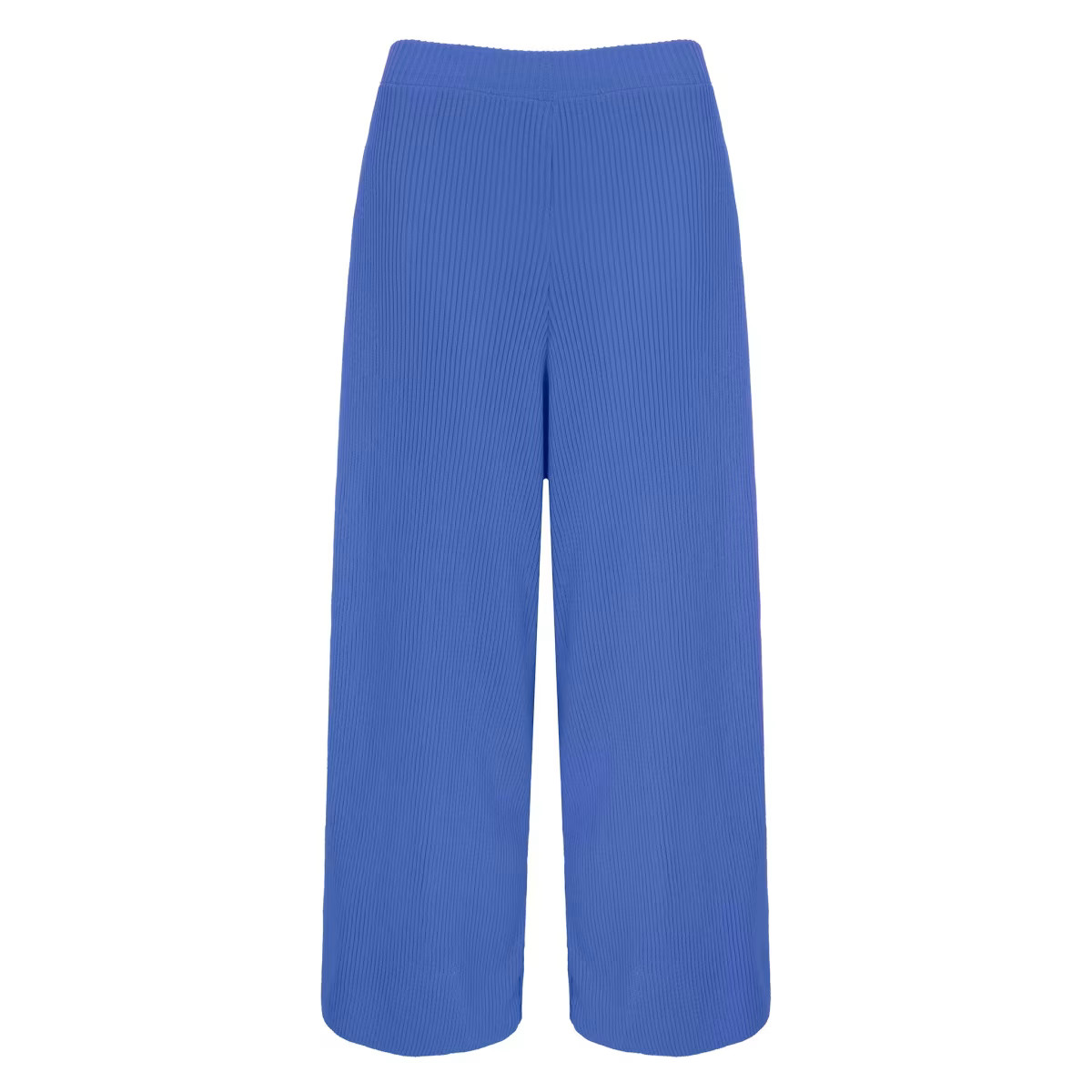 Martha Wide Leg Co Ord Knitted Trousers - Blue | Wolf & Badger