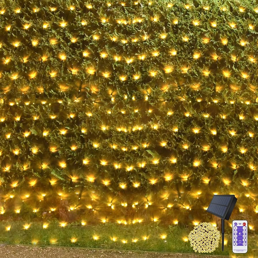 Net String Lights Solar Powered Outdoor Tree Light 15 x 5ft Mesh Light Garden Twinkle Light with ... | Amazon (US)