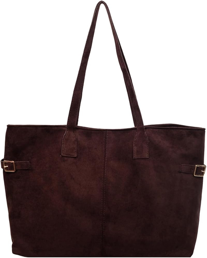Suede Purse Fall Large Suede Tote Bag for Women Vintage Shoulder Handbag | Amazon (US)