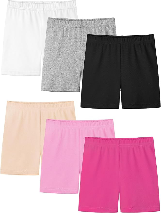 Resinta 6 Pack Girls Bike Shorts Under Dress Dance Cartwheel Shorts for Toddler Kids Summer Cloth... | Amazon (US)