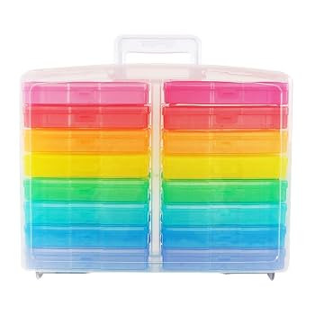 novelinks Transparent 4" x 6" Photo Cases and Clear Craft Keeper with Handle - 16 Inner Cases Pla... | Amazon (US)