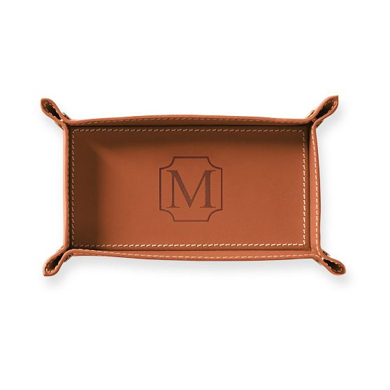 Rustic Leather Catchall Tray | Mark and Graham