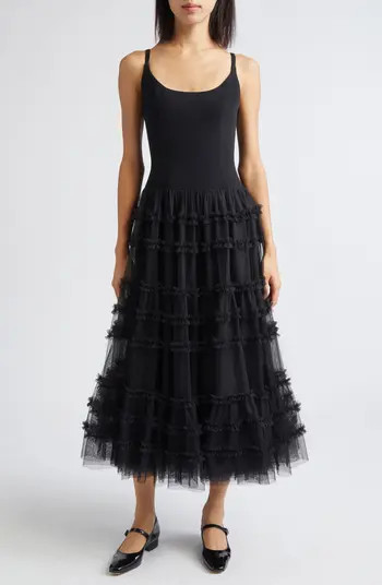 Zoella Ruffle Jersey & Mesh Dress | Nordstrom