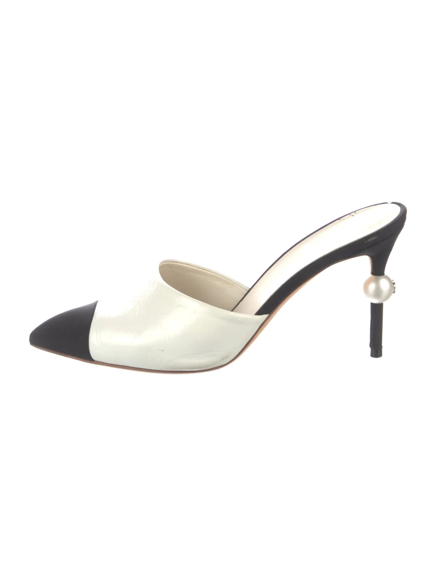 Interlocking CC Logo Leather Mules | The RealReal