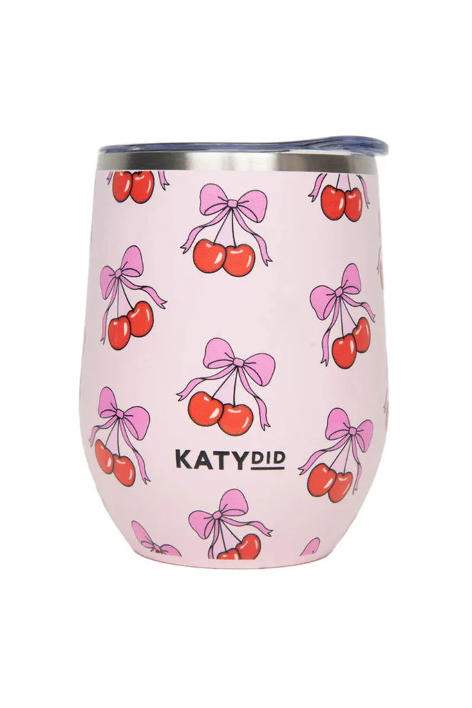 Cherry Bow Wine Tumbler with Lid | Katydid.com