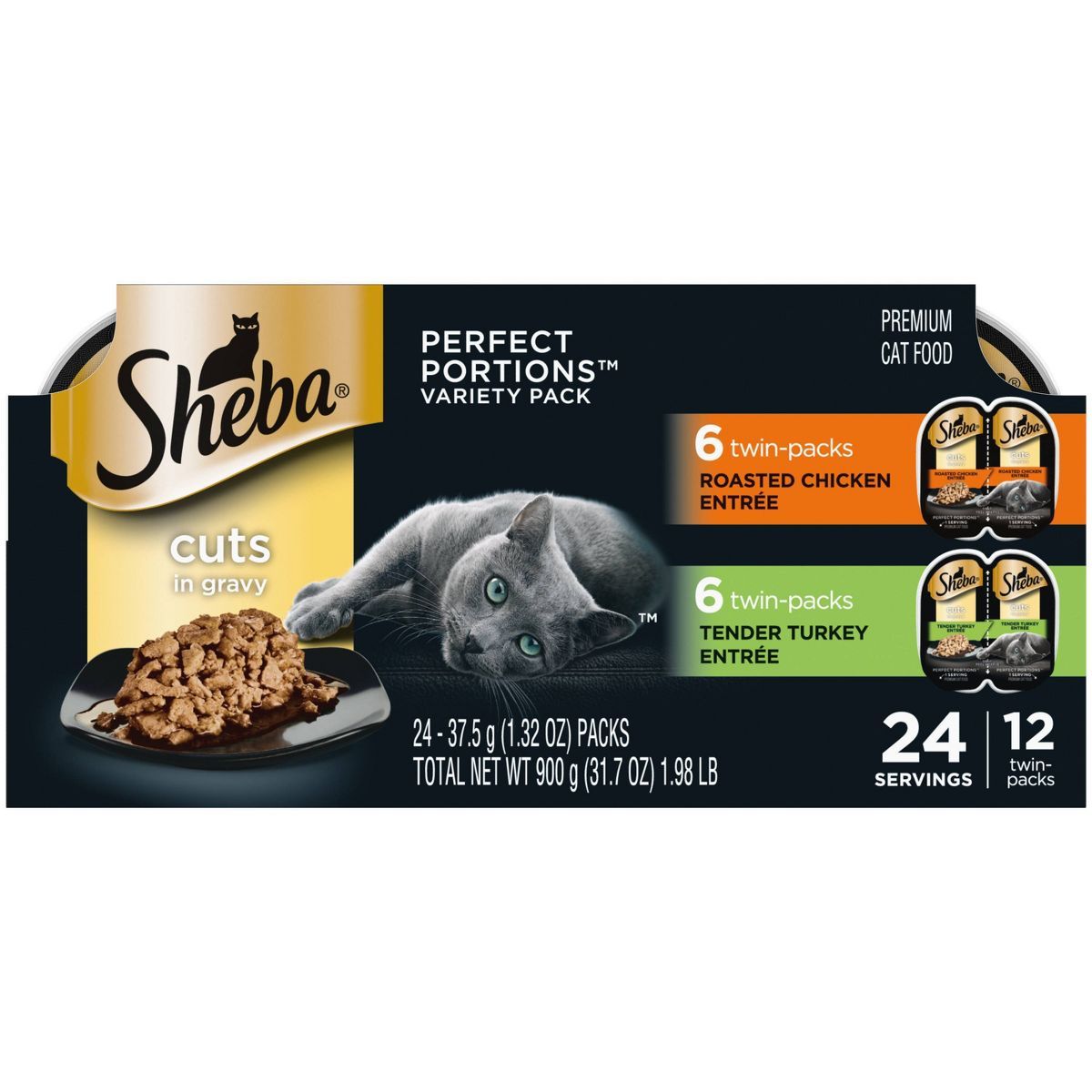 Sheba Perfect Portions Cuts In Gravy Chicken & Turkey Premium Adult Wet Cat Food All Stages - 2.6... | Target