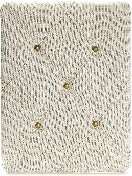 White Burlap Covered with Criss-Cross Twine Bulletin Picture & Memo Board, 11.75 x 15.75 | Amazon (US)