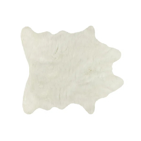 Solid Color Shela Tufted Faux Sheepskin Off White Area Rug | Wayfair North America