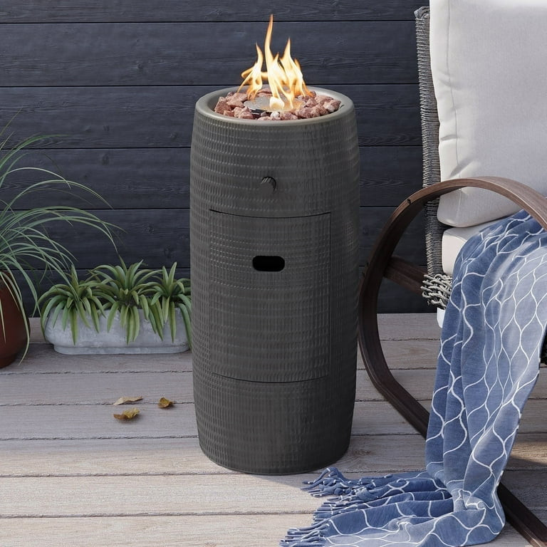 COSIEST 15,000 BTU 11-inch Round Outdoor Propane Fire Pit Table,Free Lava Rocks | Walmart (US)