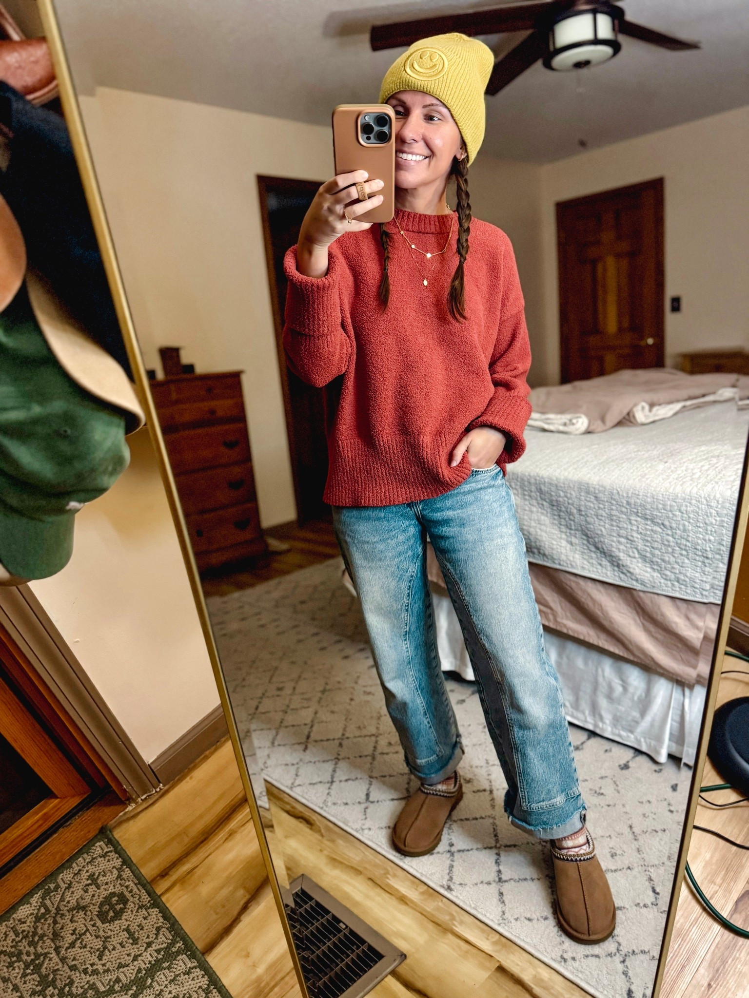 Wearing xs in this sweater (rust color—it’s more coral in person) , 24 short in these jeans (short is sold out but regular is stocked), and my true size 6 in these ugg Tasmans. 


#LTKootd #LTKPetite #LTKFindsUnder100