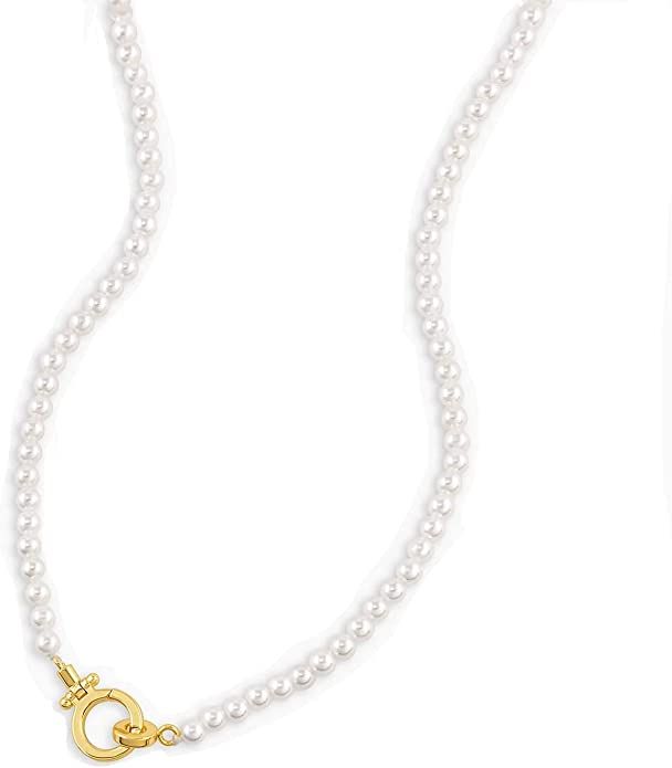 gorjana Women's Beaded Parker Gemstone Necklace, 18k Gold Plated | Amazon (US)
