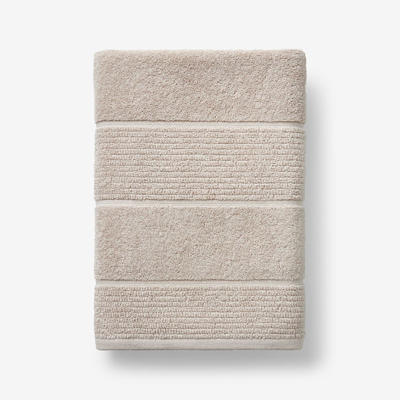 Textured Stripe Bath Sheet - Alabaster | The Company Store