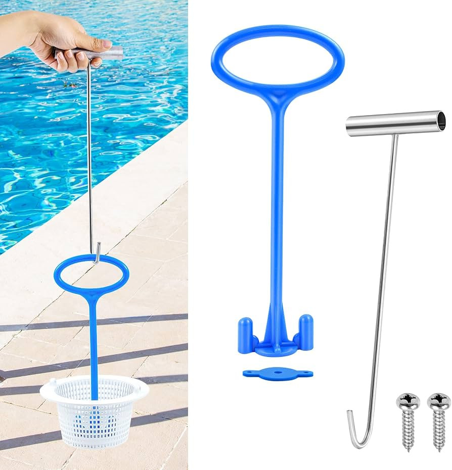 Skimmer Basket Handle, Universal Swimming Pool Skimmer Basket Handle Hook Pool Filter Basket Hand... | Amazon (US)