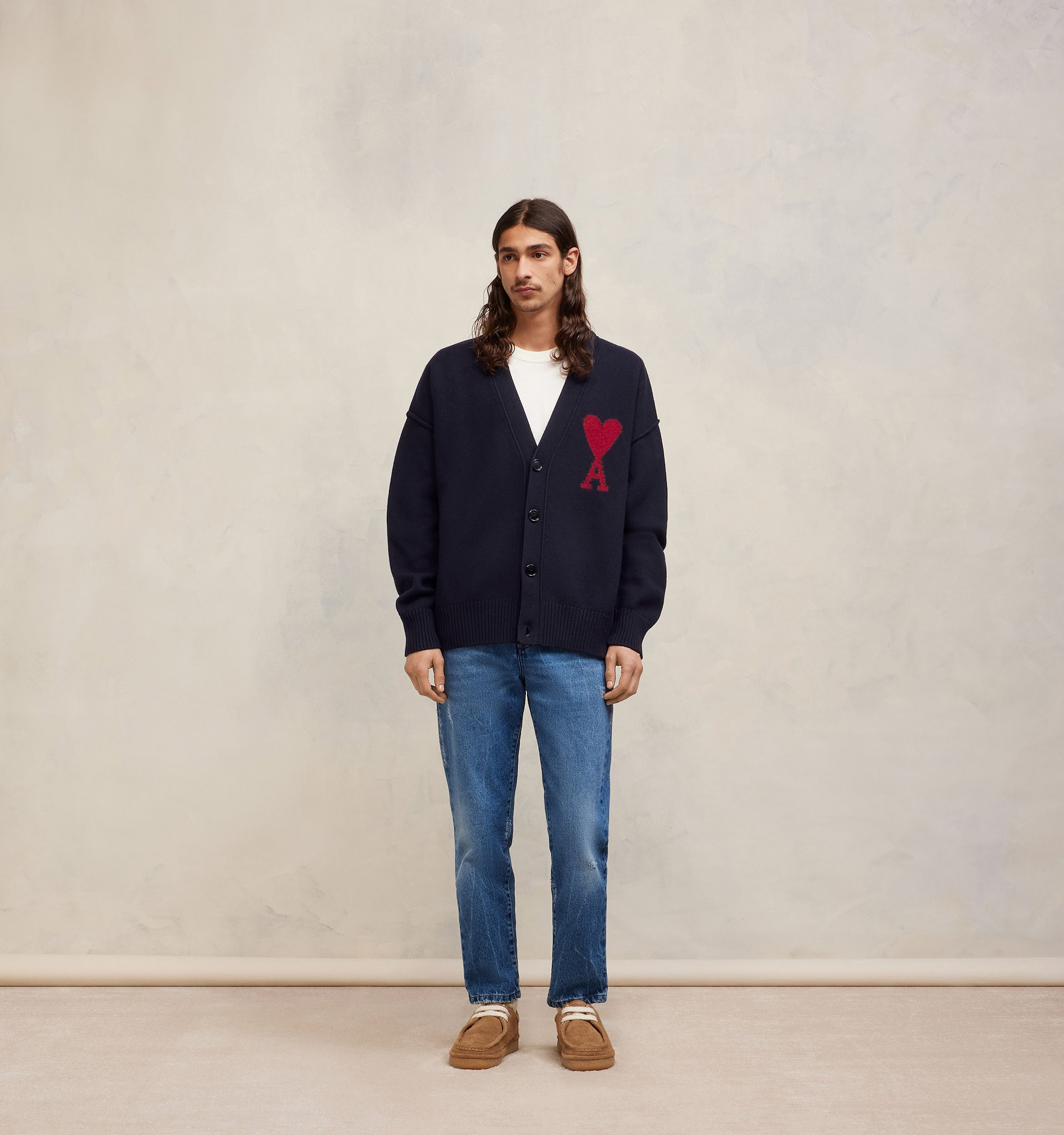 Red Ami De Coeur Cardigan | AMI Paris US