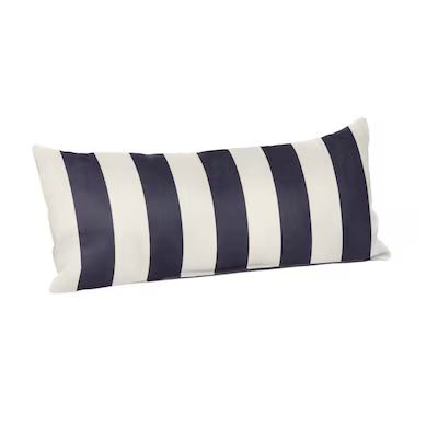 Sunbrella Pillows Striped Maxim Navy Rectangular Throw Pillow | Lowe's
