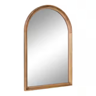 Hatherleig 24.00 in. W x 36.00 in. H Rustic Brown Arch Transitional Framed Decorative Wall Mirror | The Home Depot