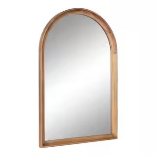Hatherleig 24.00 in. W x 36.00 in. H Rustic Brown Arch Transitional Framed Decorative Wall Mirror | The Home Depot